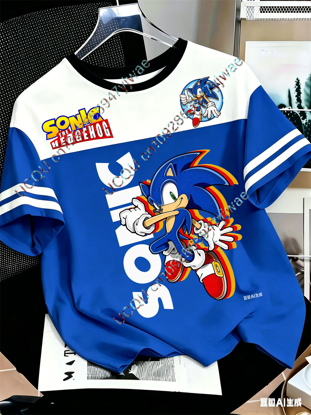 Street Fashion Jersey - Blue The Hedgehog Sonic Tails 3d