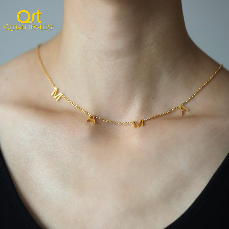 Street Fashion Necklace - Qitian Personalized Initial Letters Necklace For