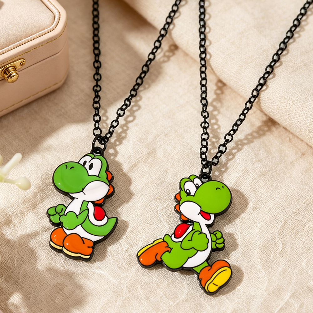 Street Fashion Necklace - Yoshi Dinosaur Enamel Necklace Cartoon Lovely