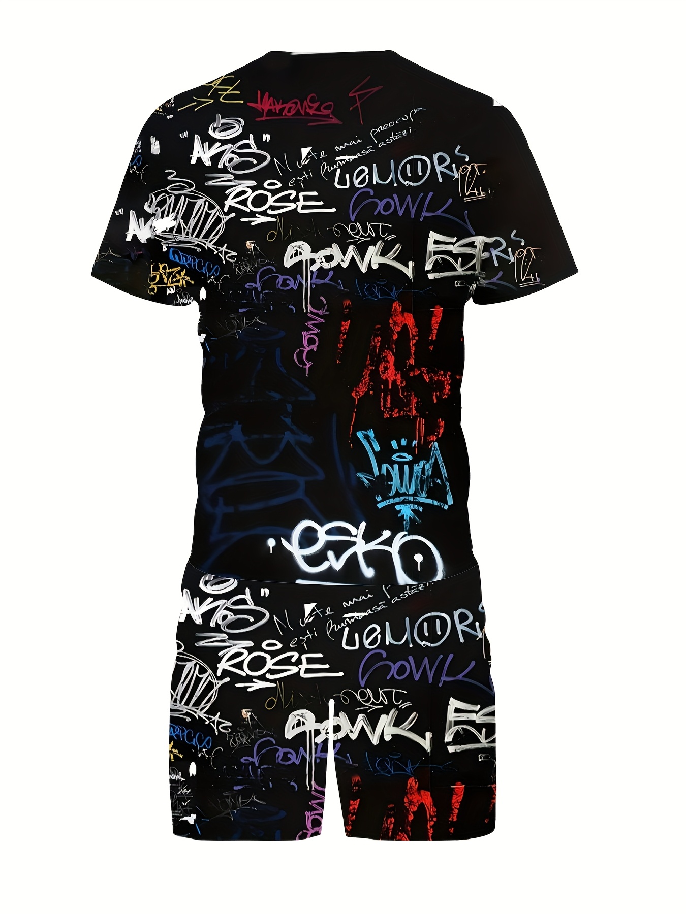 2026 Summer New Men's Short-Sl – Street Fashion Graffiti recenzja i cena