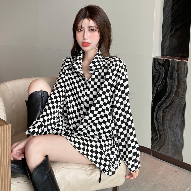 Polo Neck Plaid Button Loose H – Street Fashion Youth recenzja i cena