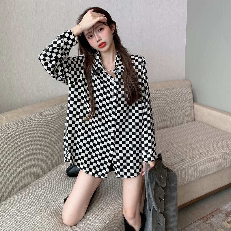 Polo Neck Plaid Button Loose H – Street Fashion Youth recenzja i cena
