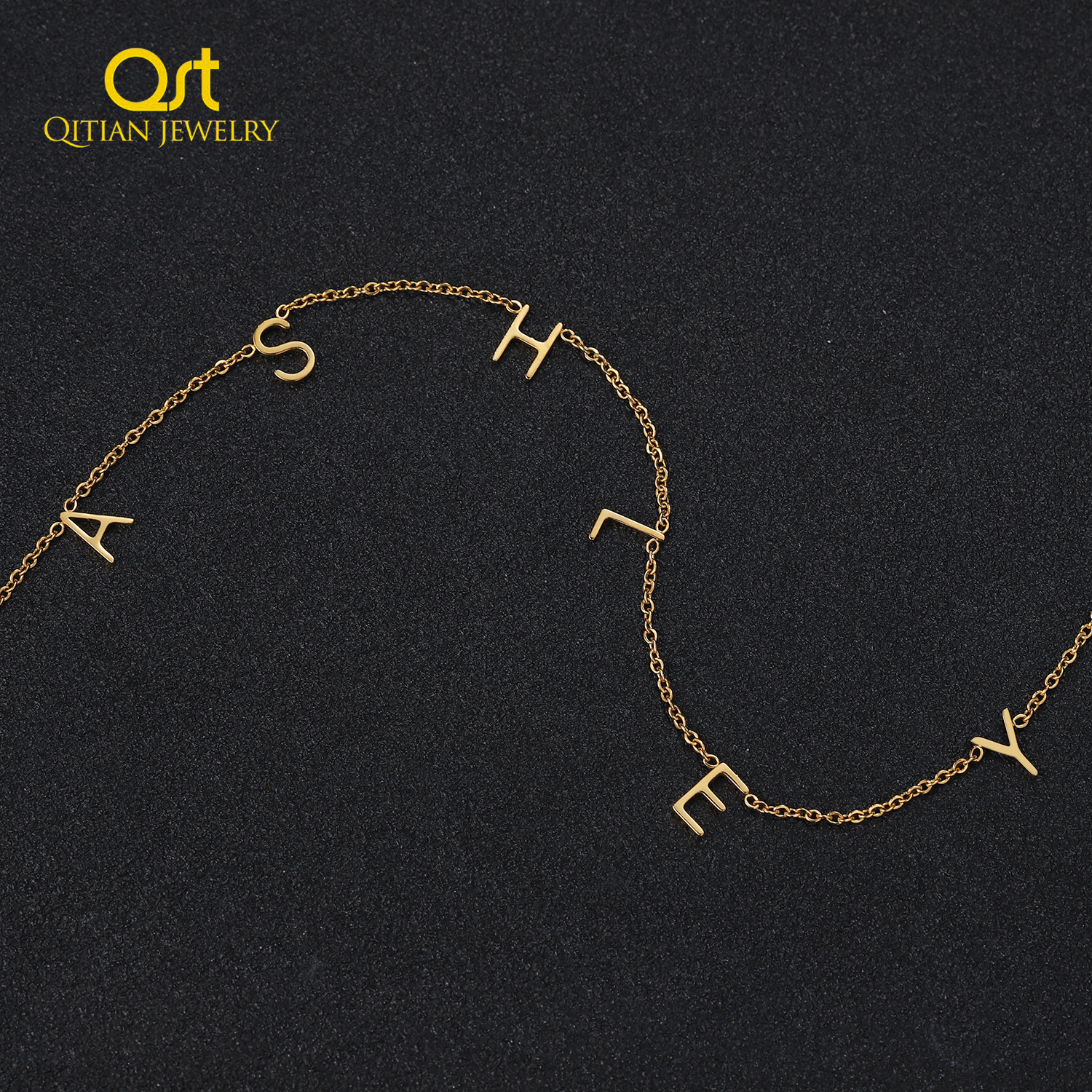 Qitian Personalized Initial Le – Street Fashion Necklace recenzja i cena