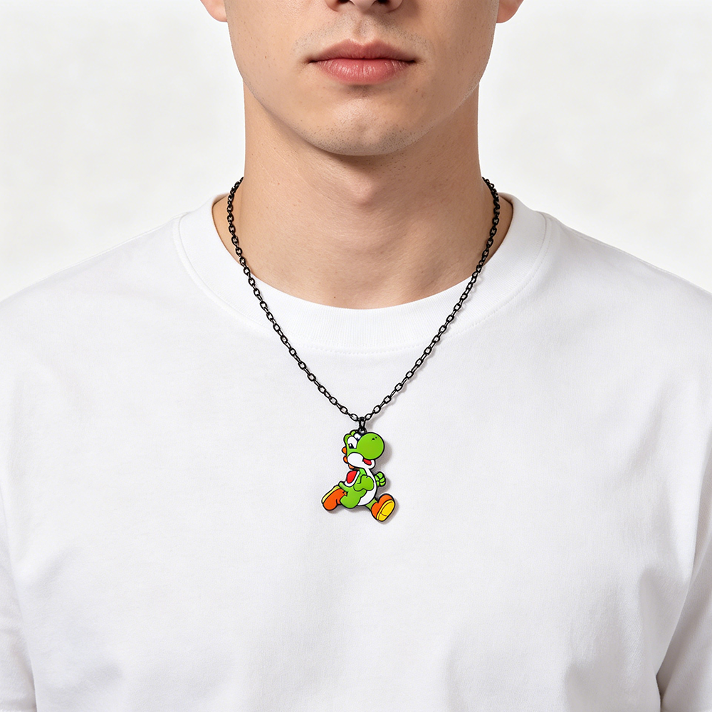 Yoshi Dinosaur Enamel Necklace – Street Fashion Necklace recenzja i cena
