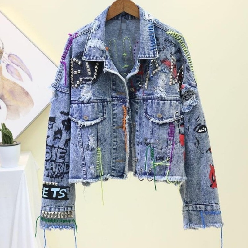 Trendy Graffiti Casual Denim S – Street Fashion Graffiti recenzja i cena