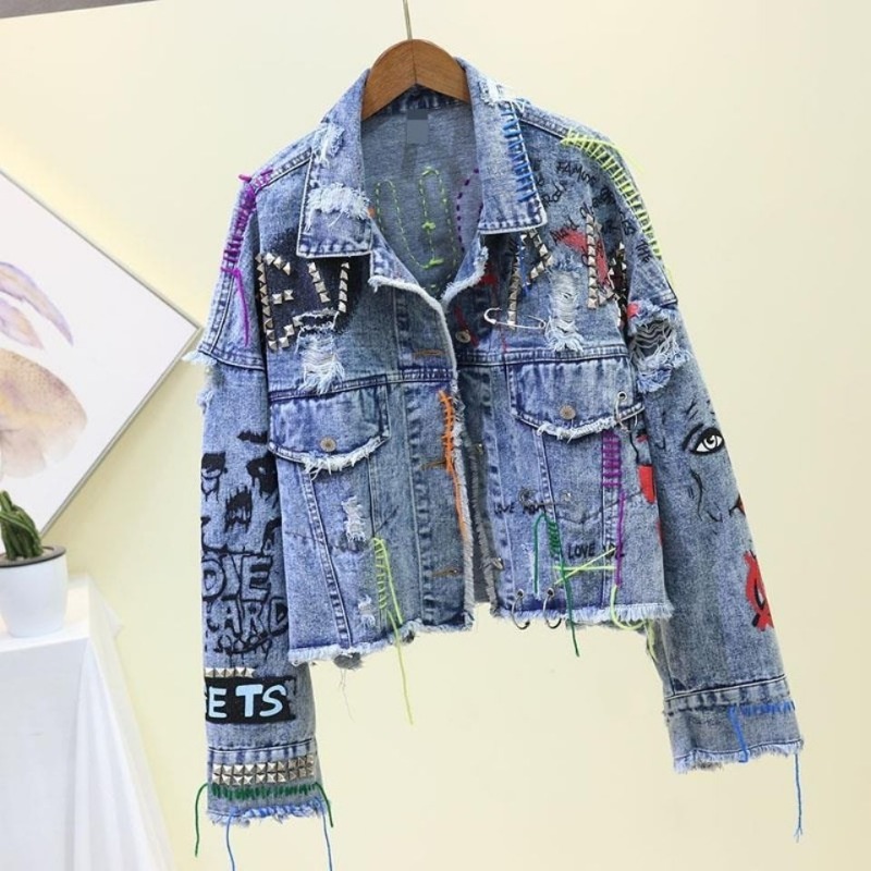 Trendy Graffiti Casual Denim S – Street Fashion Graffiti recenzja i cena