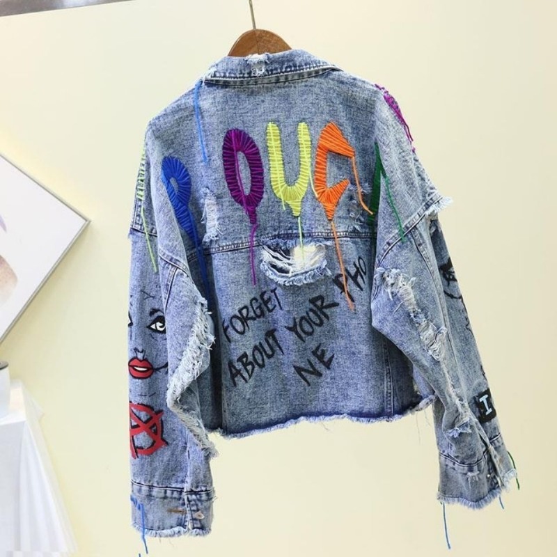 Trendy Graffiti Casual Denim S – Street Fashion Graffiti recenzja i cena