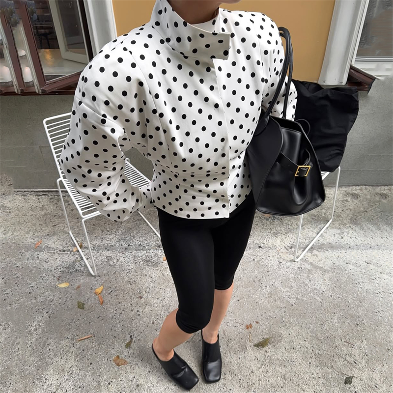 Women Polka Dot Jacket Fashion – Street Fashion Necklace recenzja i cena