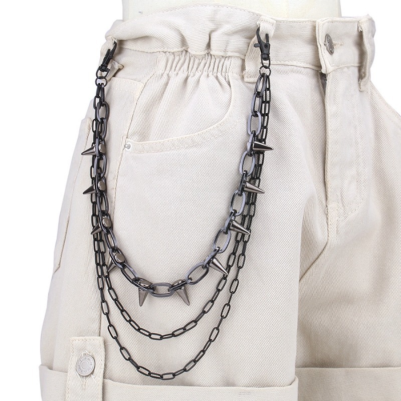 Hip Hop Punk Rock Metal Pants  – Street Fashion Necklace recenzja i cena