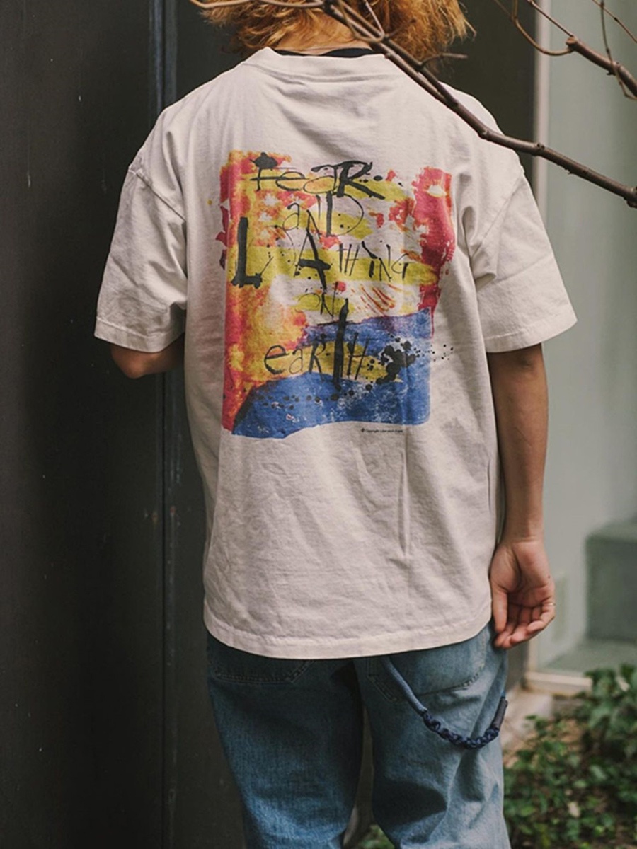 Loose Unisex round Neck Short  – Street Fashion Graffiti recenzja i cena