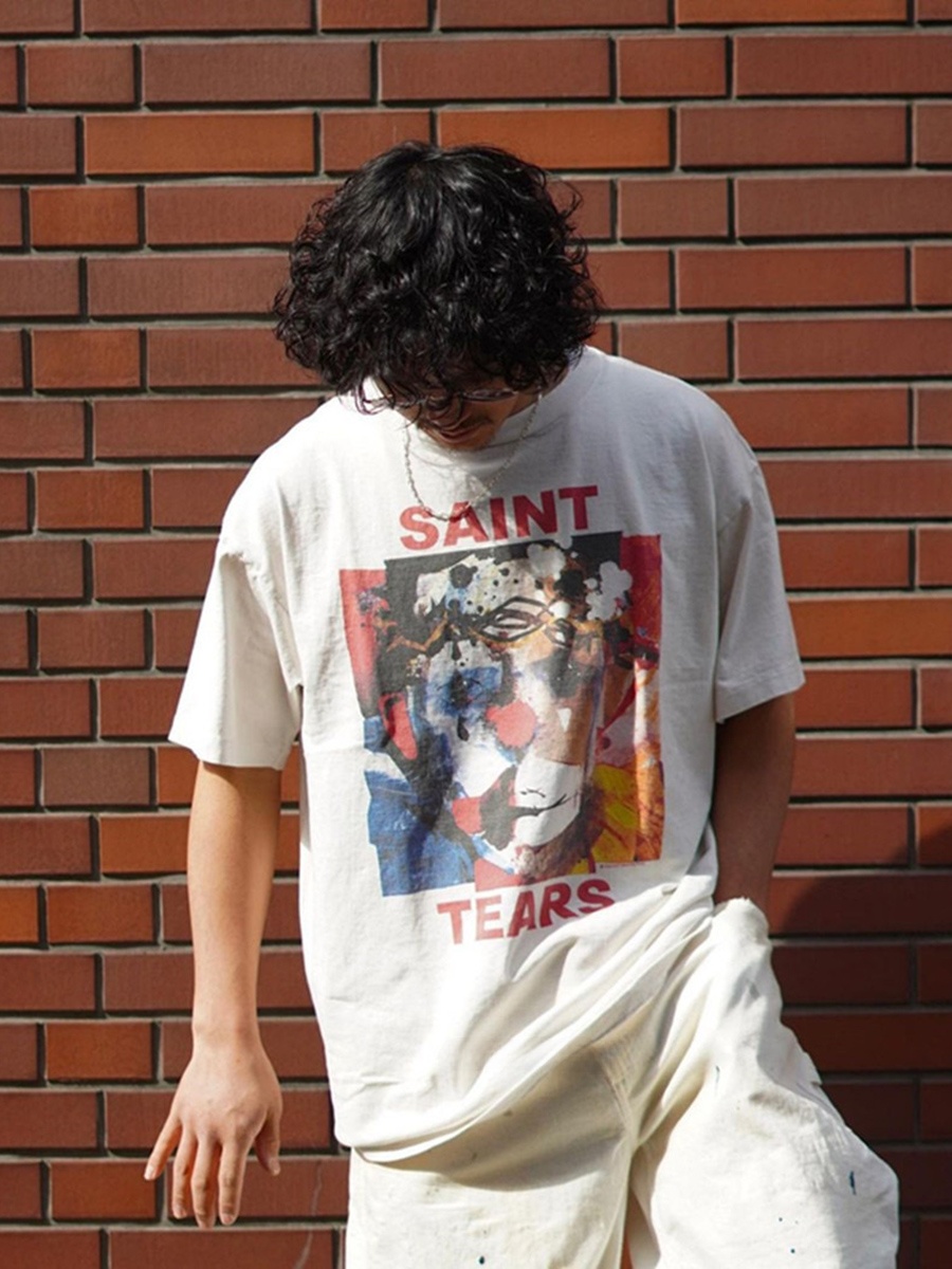 Loose Unisex round Neck Short  – Street Fashion Graffiti recenzja i cena