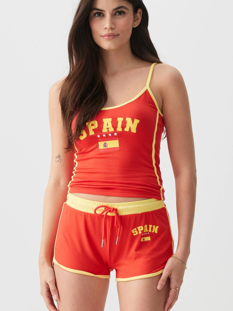 Women Y2K Spain Print 2 Piece  – Street Fashion Jersey recenzja i cena